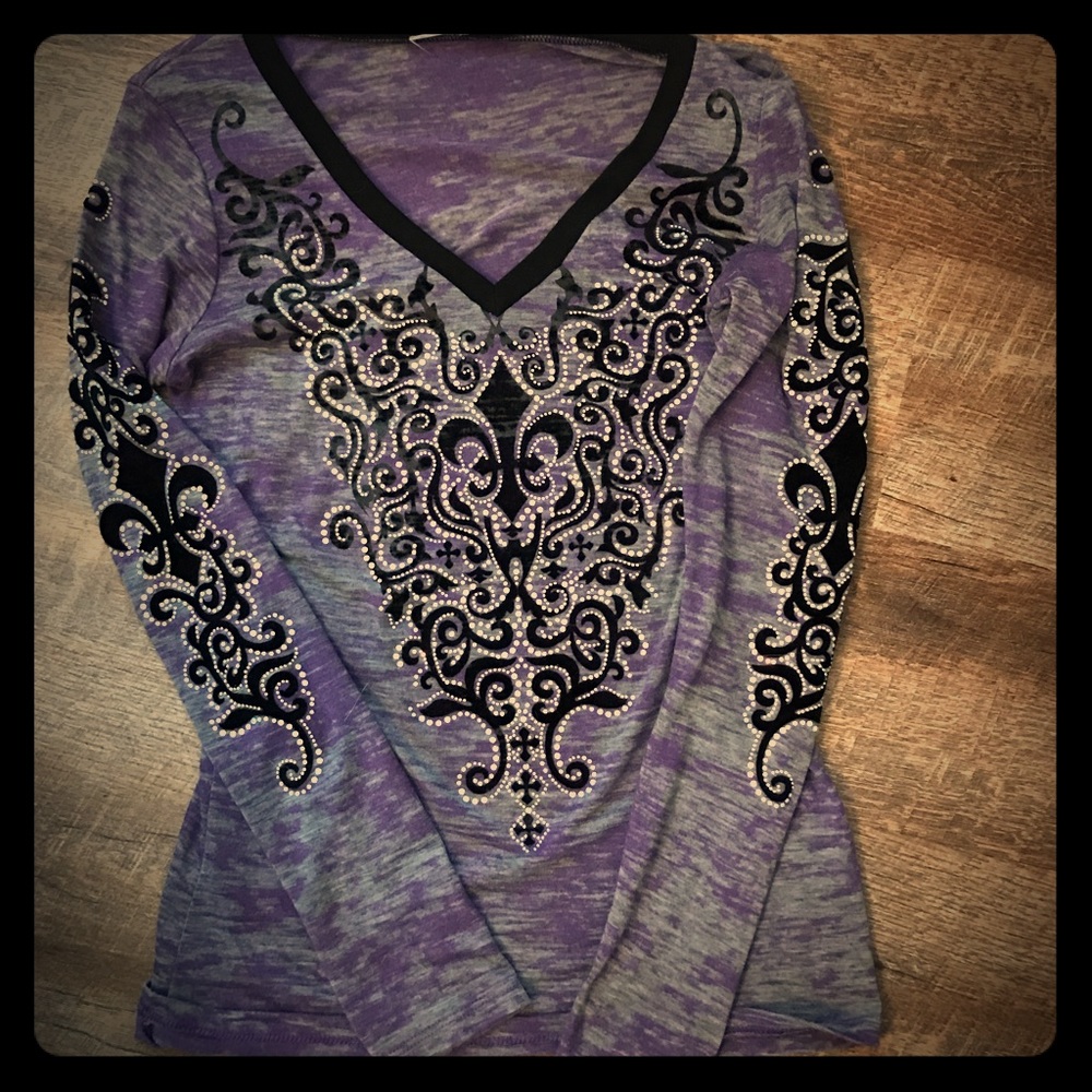 Long sleeve blingy Vocal top